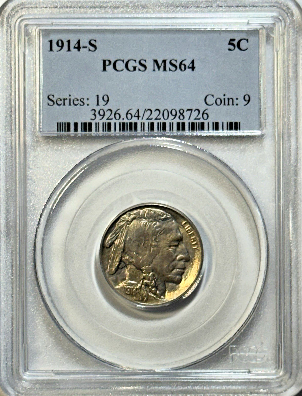1914-S Buffalo Nickel — PCGS MS64 — Early S-Mint Beast! Gem Semi Key Date!