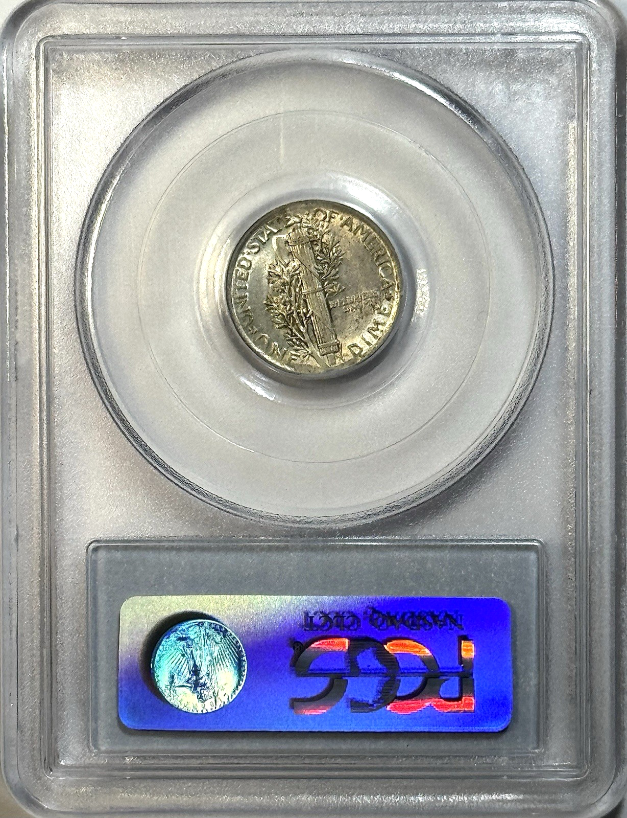 1924 Mercury Dime - PCGS AU58 - 3% End Of Strip Clip Mint Error 10C