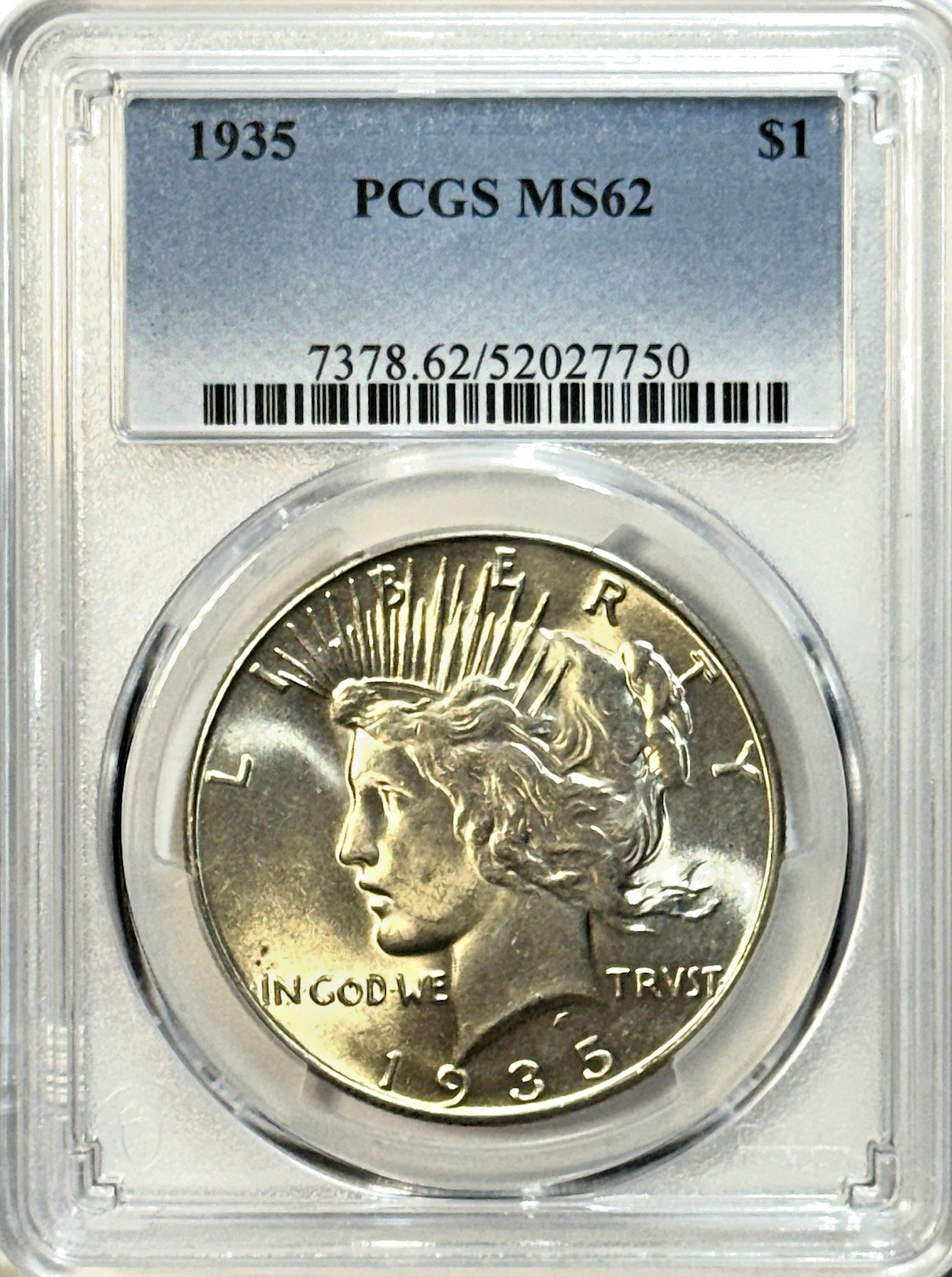 1935 Peace Dollar - PCGS MS62 - Better Date Silver Dollar Philadelphia Issue $1