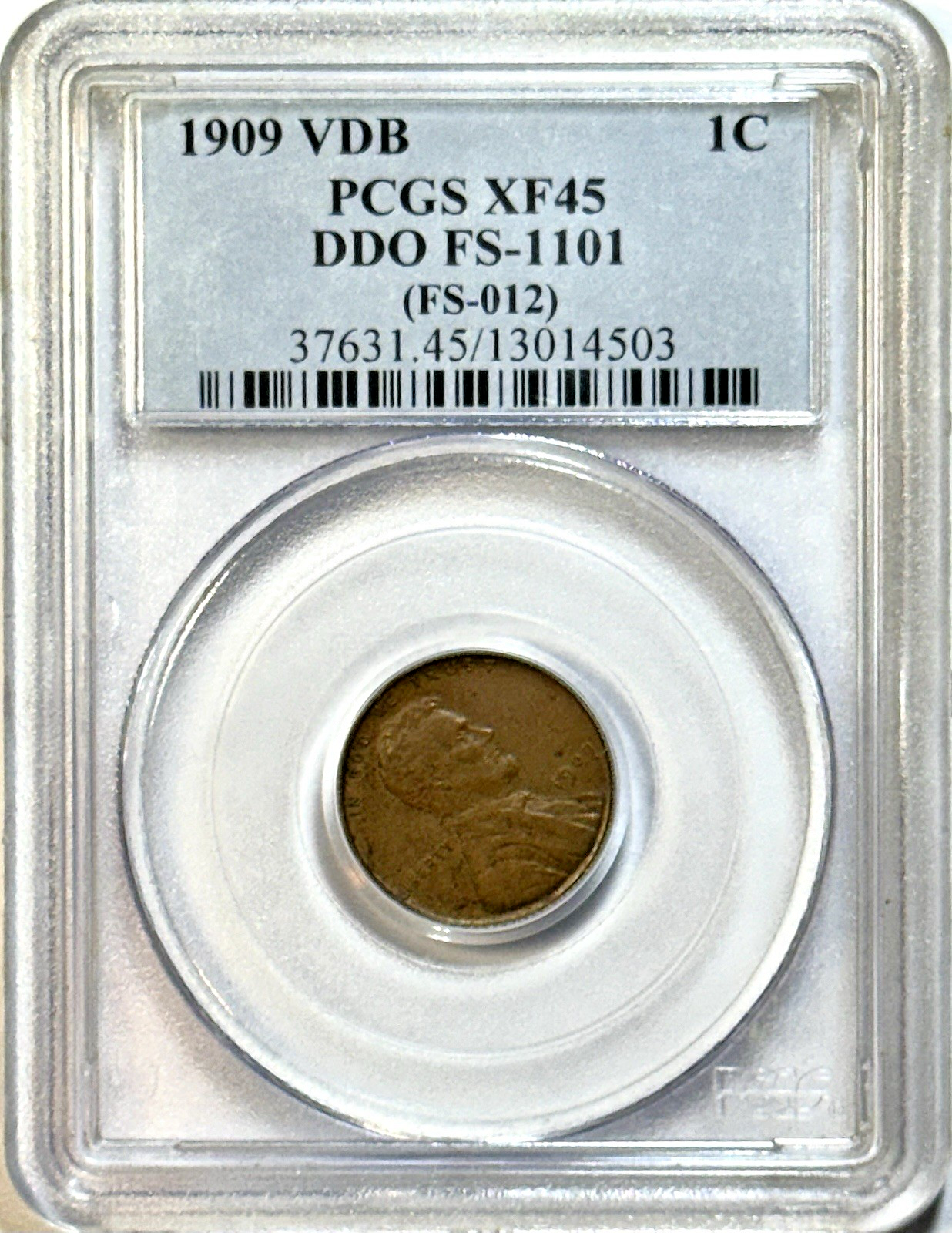 1909 VDB Lincoln Cent - PCGS XF45 - DDO FS-1101, FS-012 Doubled Die Obverse