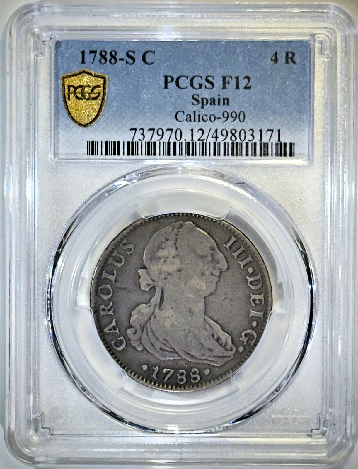 1788-S Spain 4 Reales (Colonial Silver) - Calicó-990 - 1 of 1 PCGS No Others!