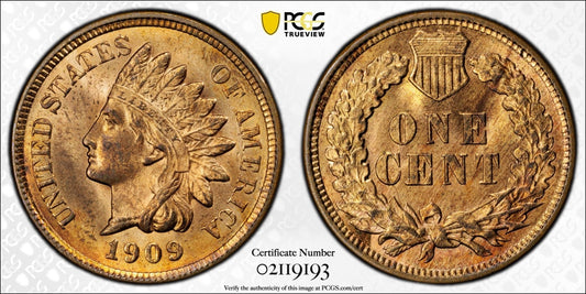 1909 Indian Head Cent - PCGS MS64RD - Gold Shield Last Year Red Gem 1C PQ Coin
