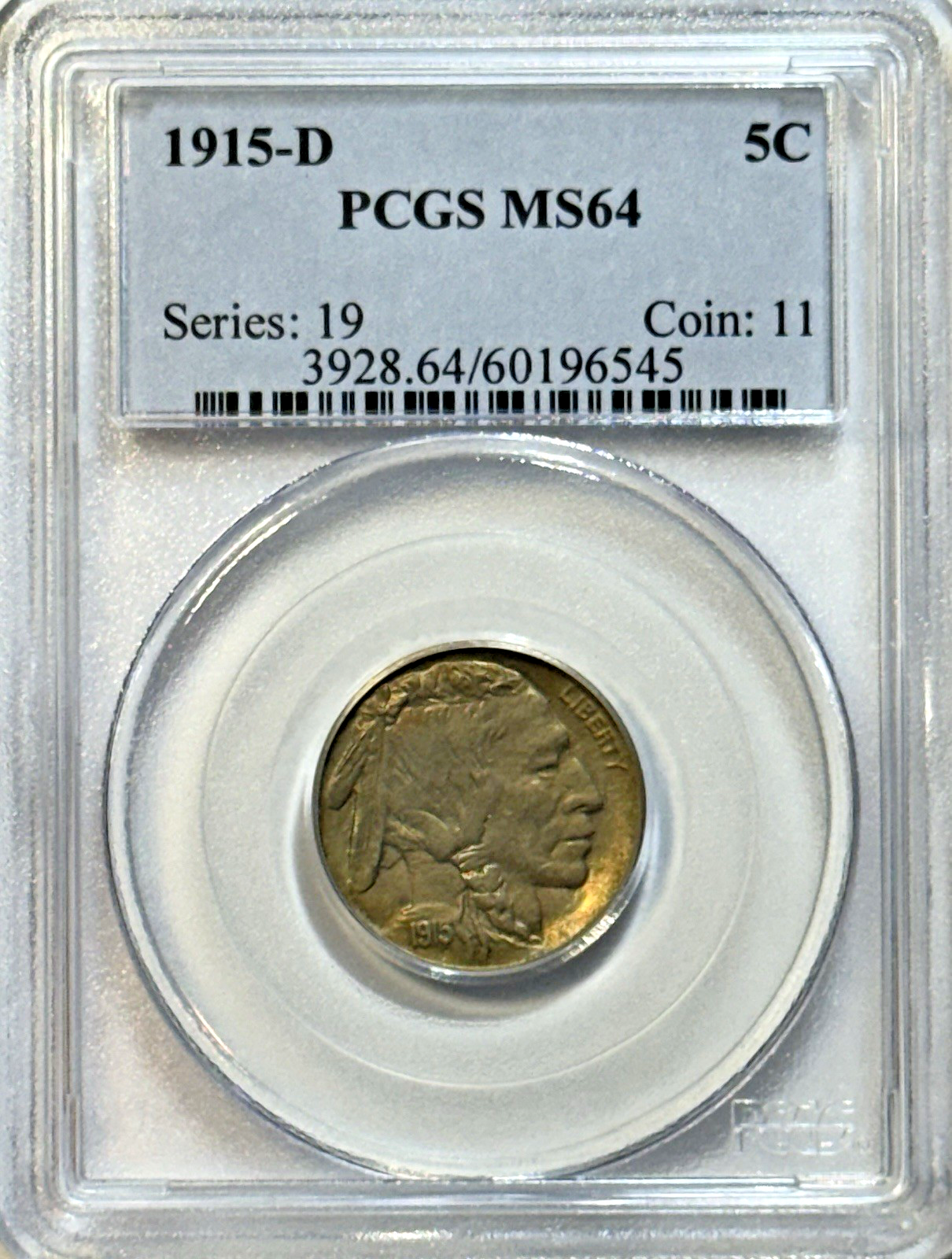 1915-D Buffalo Nickel — PCGS MS64 — Early Denver Bison Flex! Choice Mint State