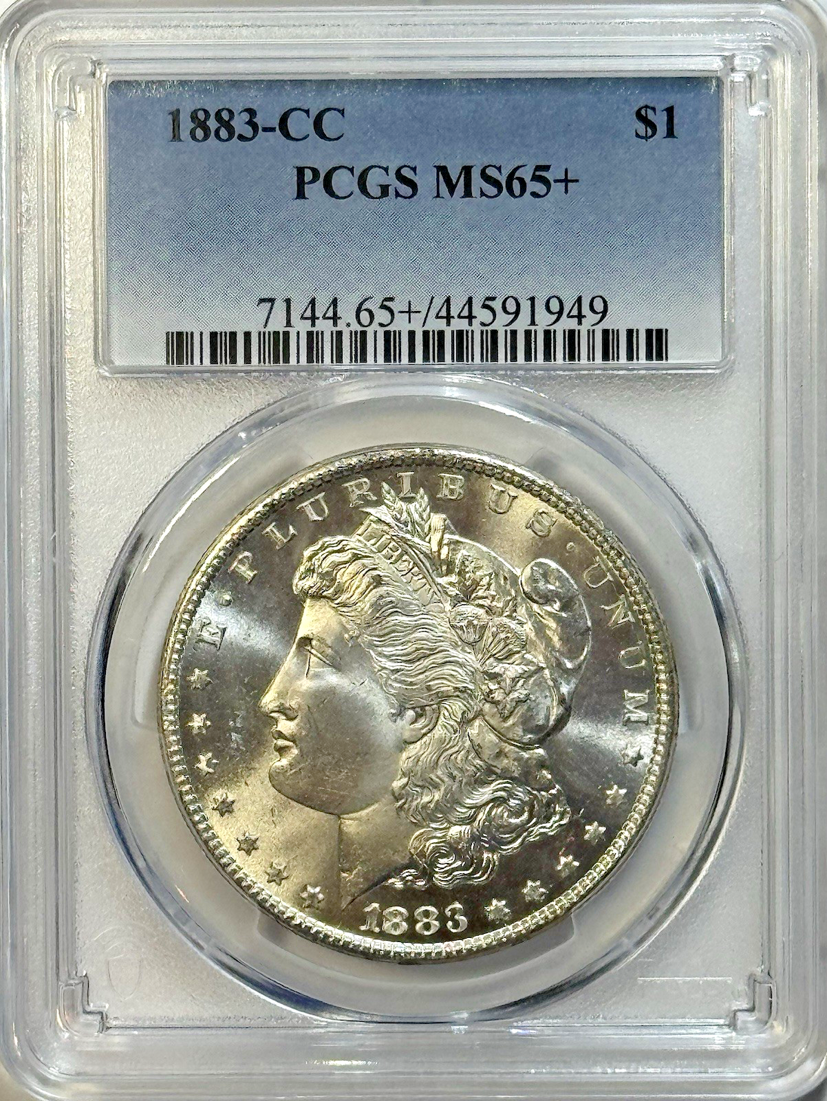 1883-CC Morgan Silver Dollar PCGS MS65+ ⭐ Blazing Cartwheel Luster | Carson City