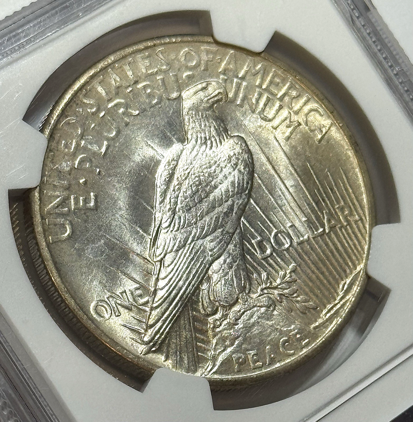 1921 Peace Dollar High Relief- NGC MS65- Light Golden Toning Key Date
