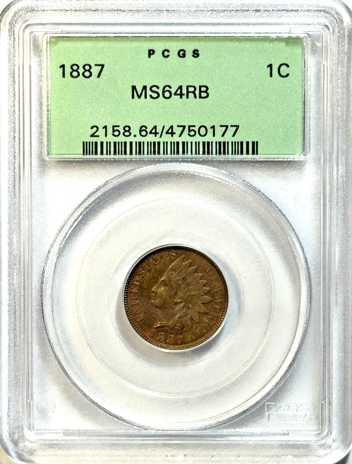 1887 Indian Head Cent - PCGS MS64RB - Choice BU Copper Penny Better Date 1C Gem