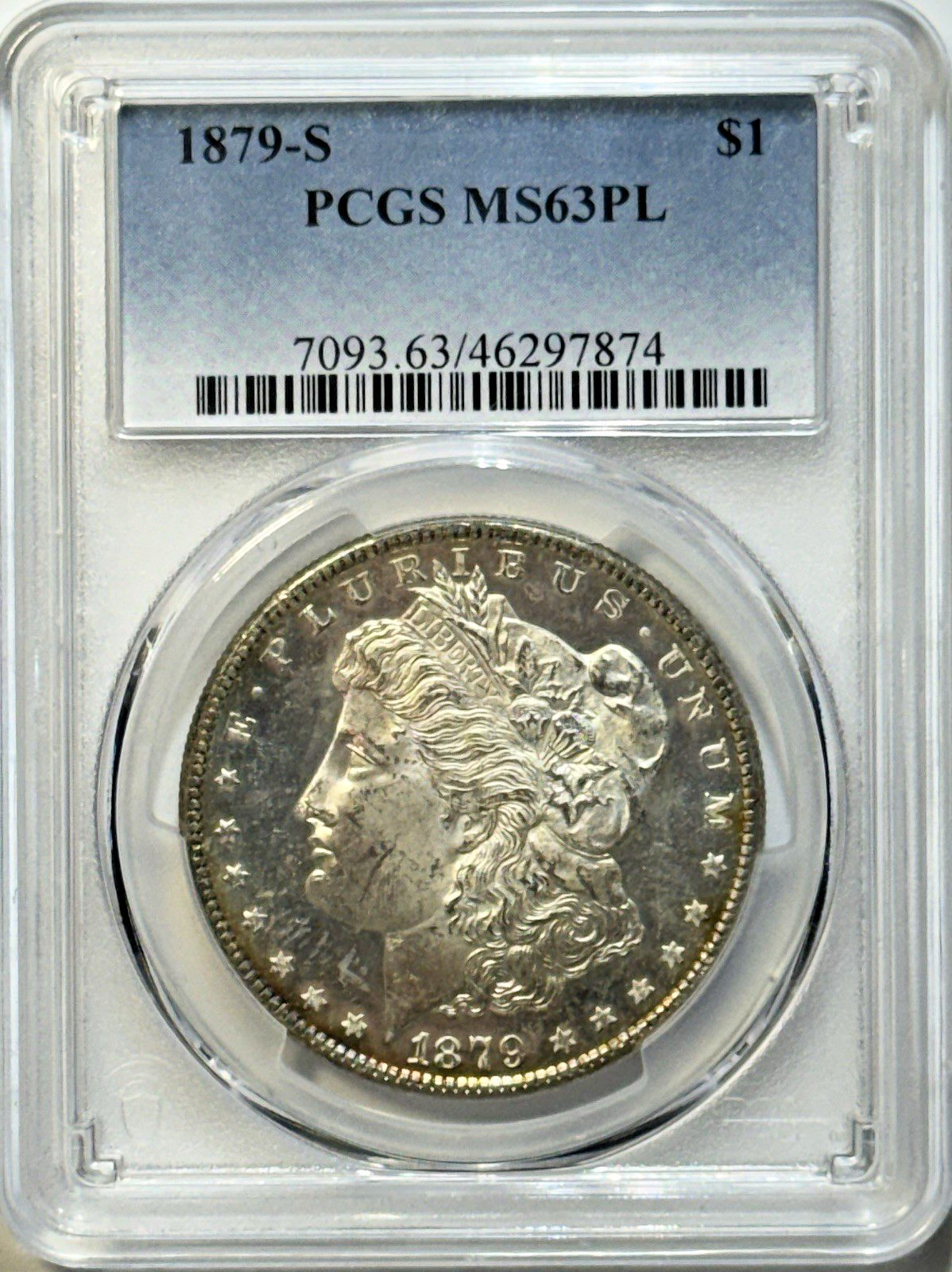 1879-S MORGAN SILVER DOLLAR $1 – PCGS MS 63 PL – BEAUTIFUL MIRROR MONEY!