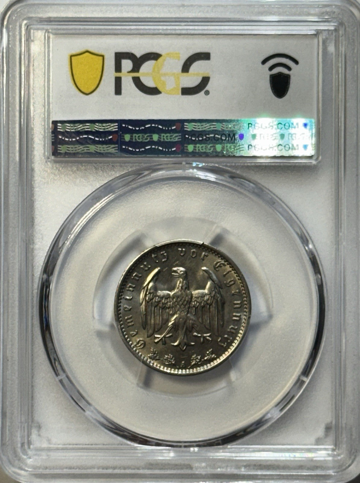 1937-A Germany 1 Mark J-354 PCGS MS65 — Lustrous Third Reich Silver-Look Gem