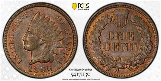 1896 Indian Head Cent PCGS MS64BN | Choice Mint State | Gorgeous Original Brown