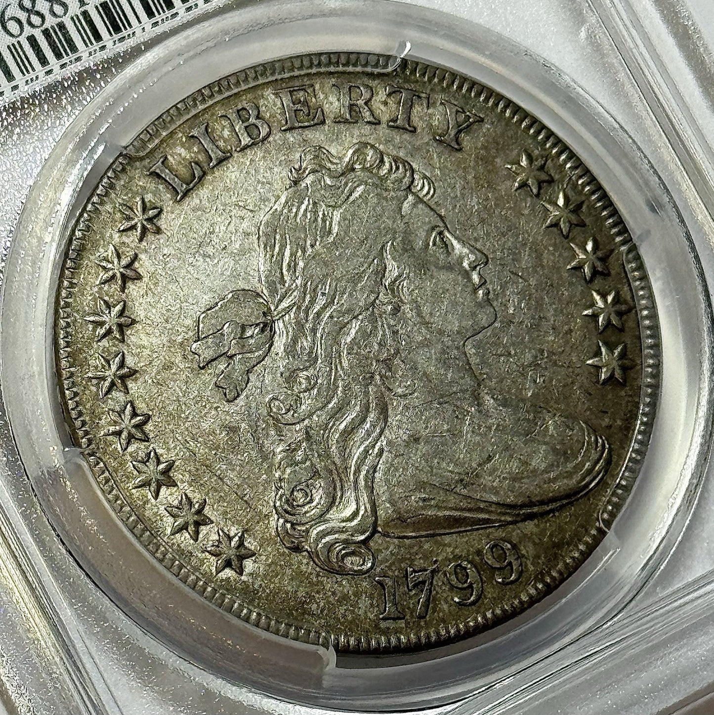 1799 Draped Bust Dollar - PCGS XF45 — Obverse Stars 8×5 • Historic U.S. Silver