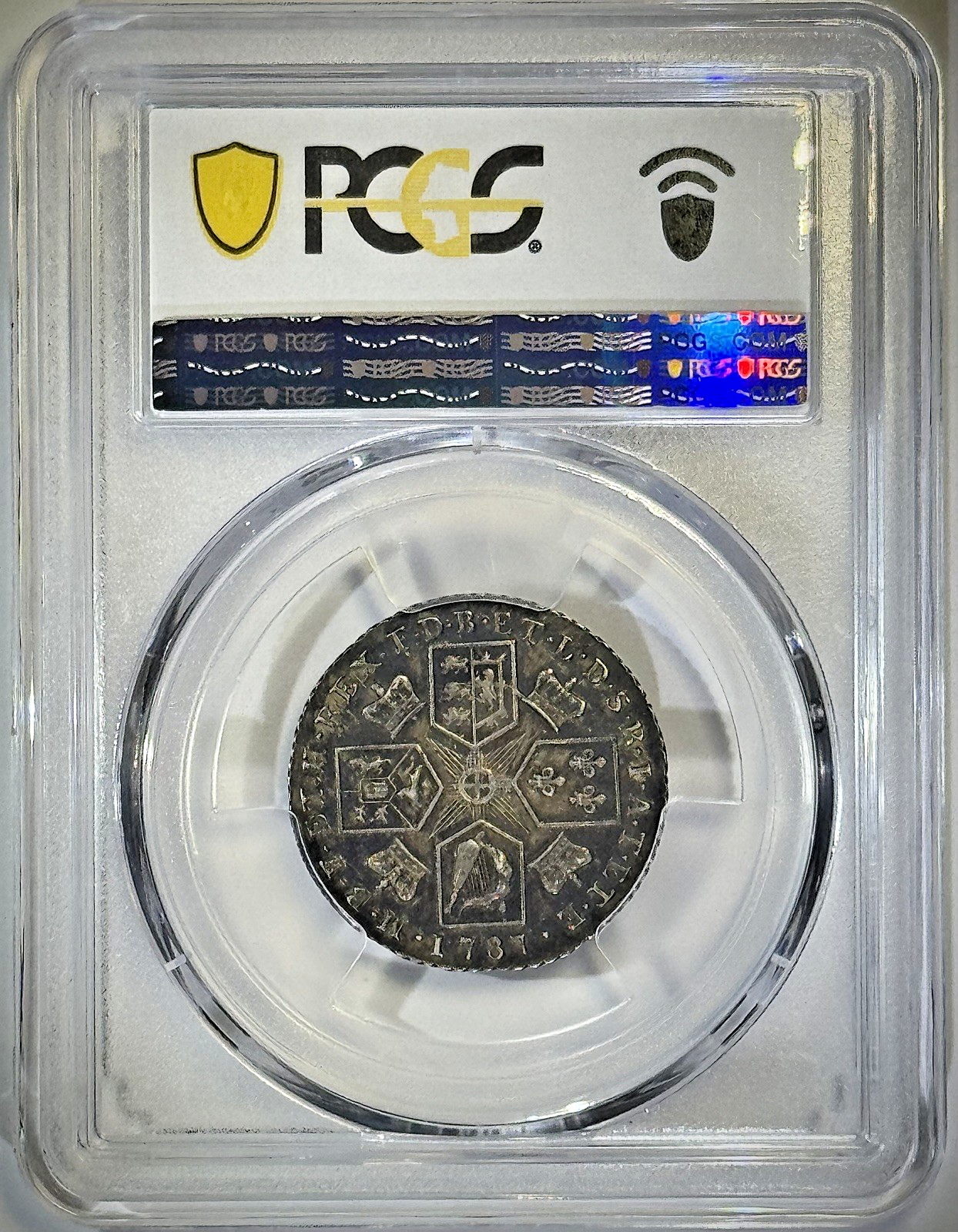 1787 Great Britain Shilling — S-3743 “No Hearts”— PCGS AU55 — Rare George III