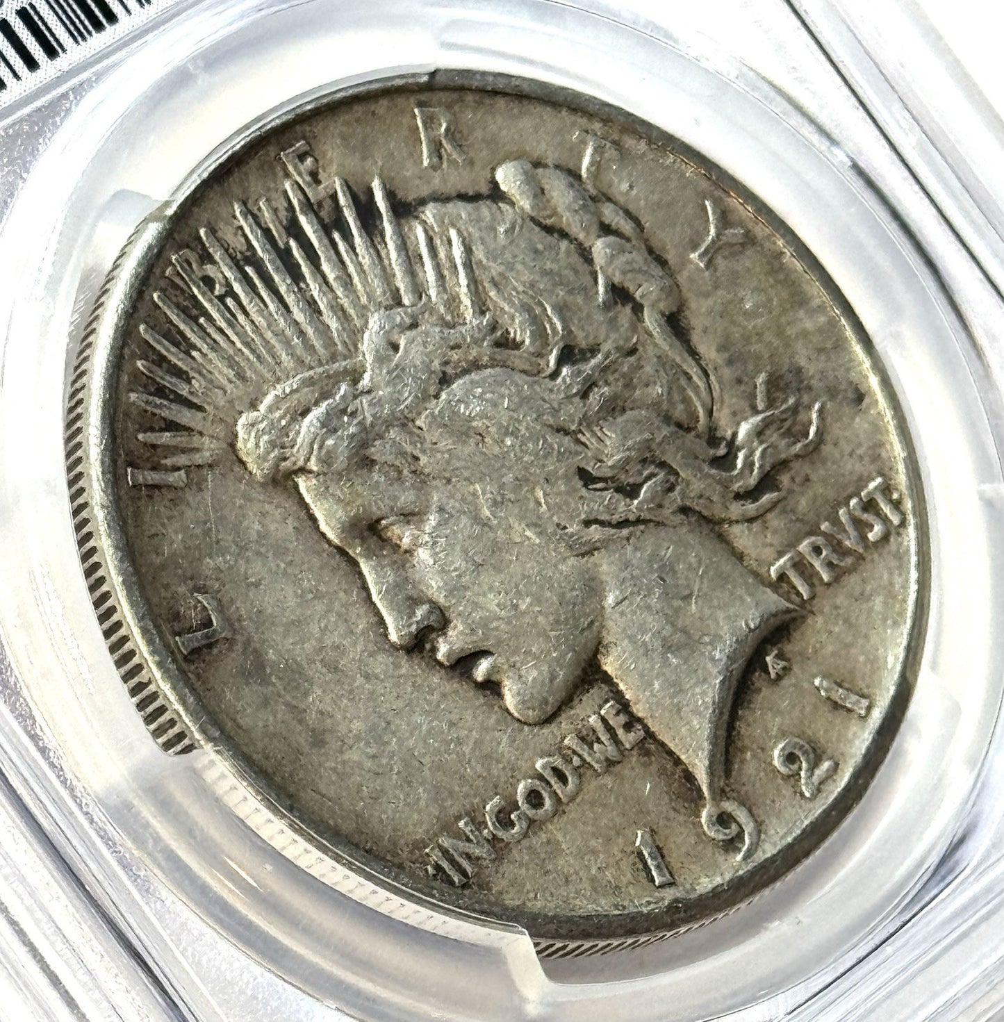 1921 High Relief Peace Dollar - PCGS AU50 Gold Shield - Key Date Peace Dollar!