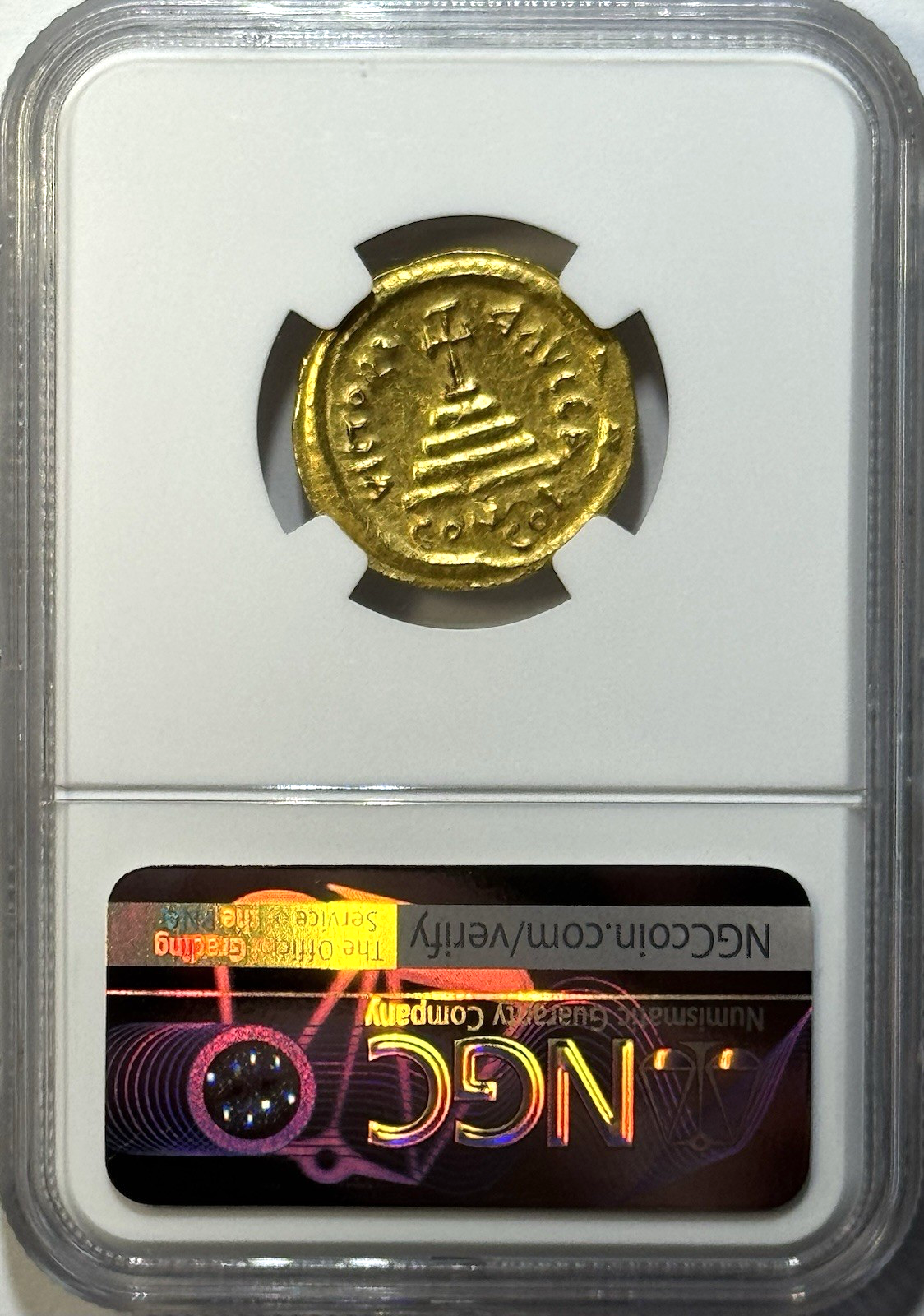 AD 578–582 Tiberius II Constantine AV Solidus (4.46g) BYZANTINE GOLD - NGC AU