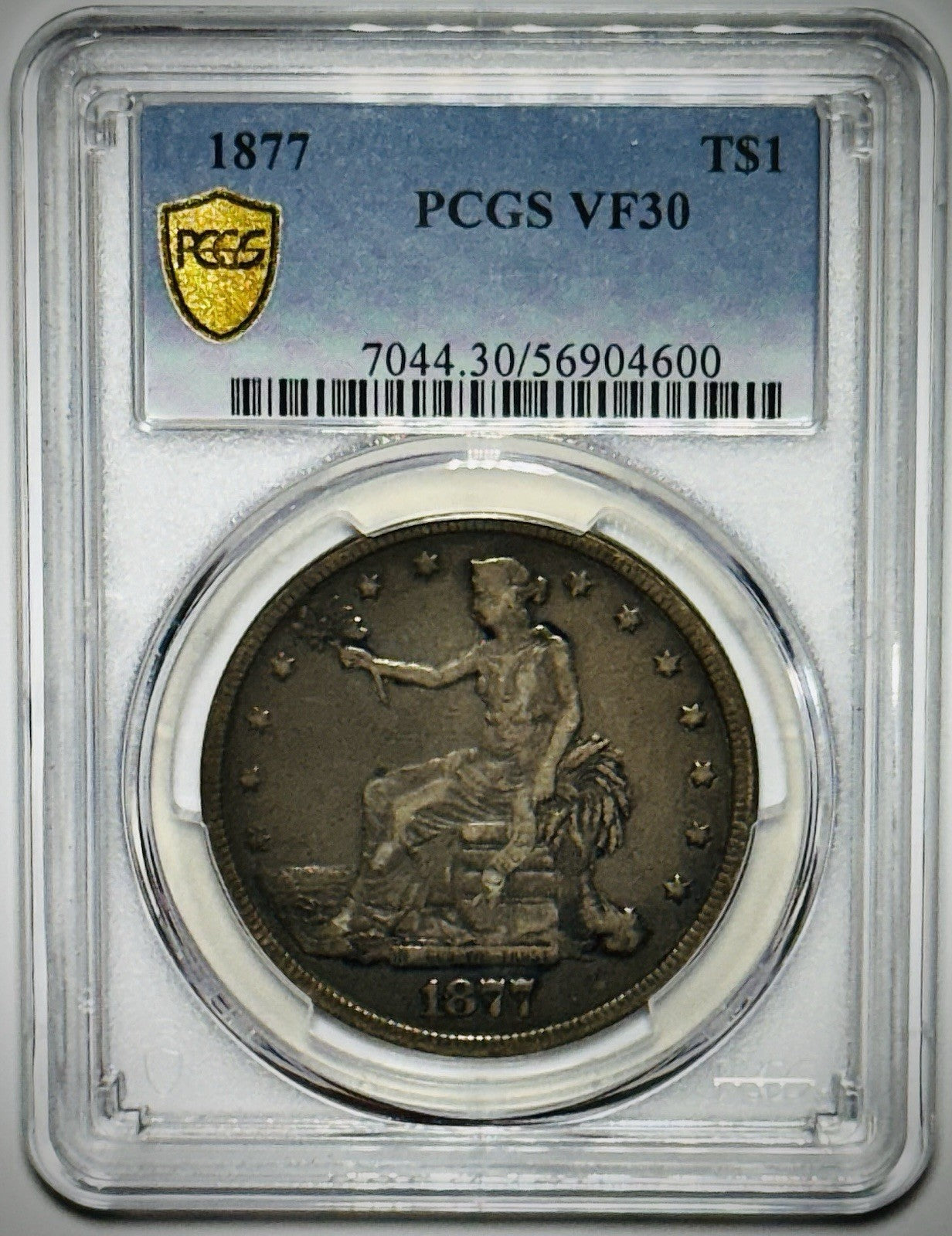 1877 US TRADE DOLLAR $1 – PCGS VF30 – HISTORIC SAN FRANCISCO MINT