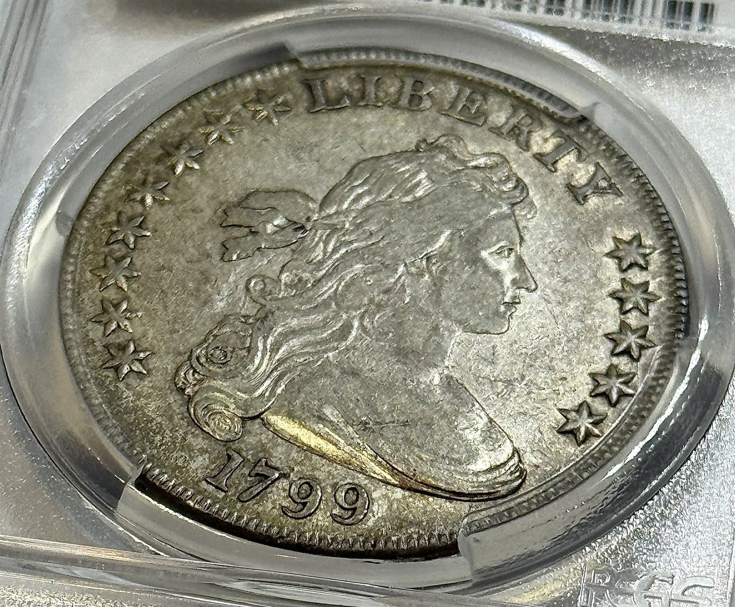 1799 Draped Bust Dollar - PCGS XF45 — Obverse Stars 8×5 • Historic U.S. Silver