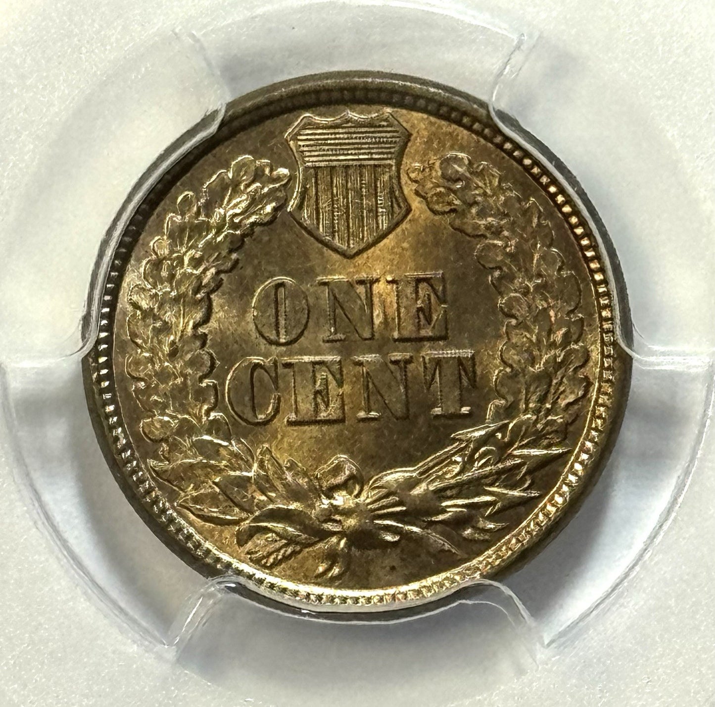 1860 Indian Head Cent - PCGS MS64 - Bronze Civil War Era Copper Golden Toning