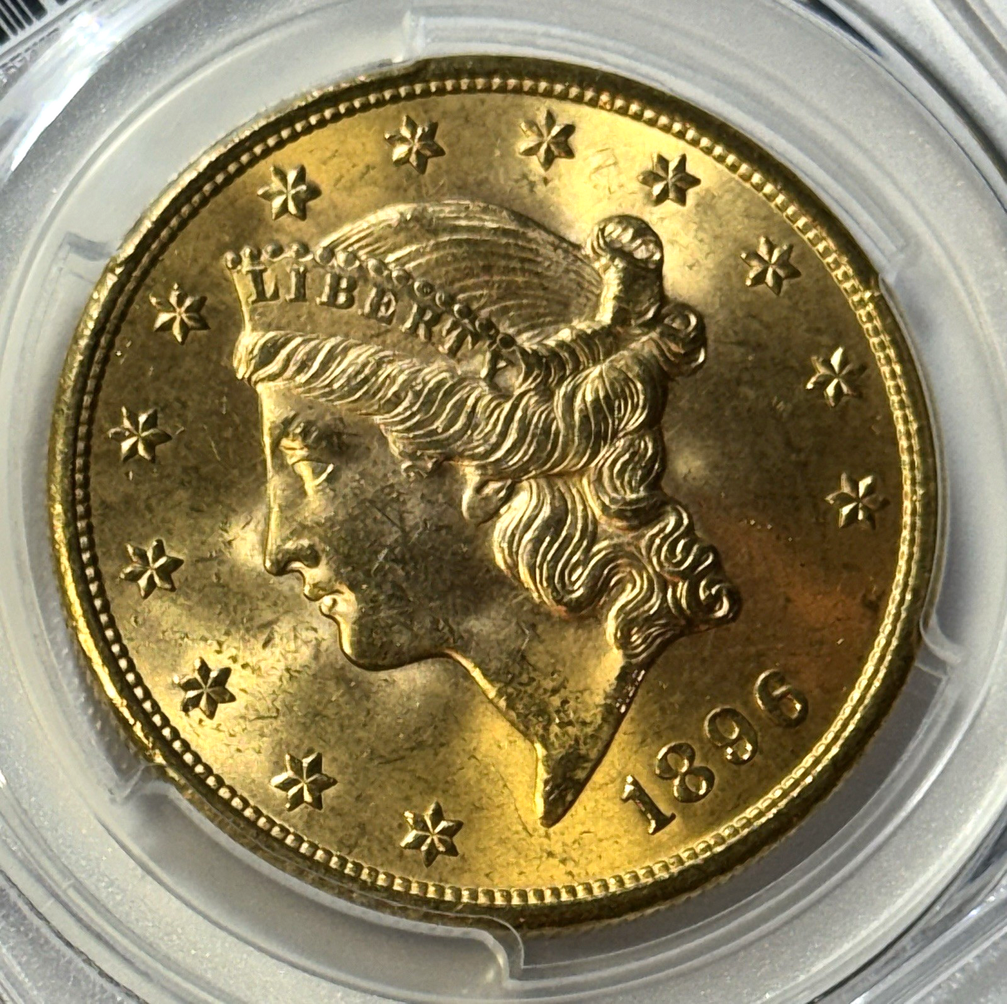 1896-S $20 Gold Liberty – PCGS MS63+ Rive d’Or Collection – Premium S-Mint
