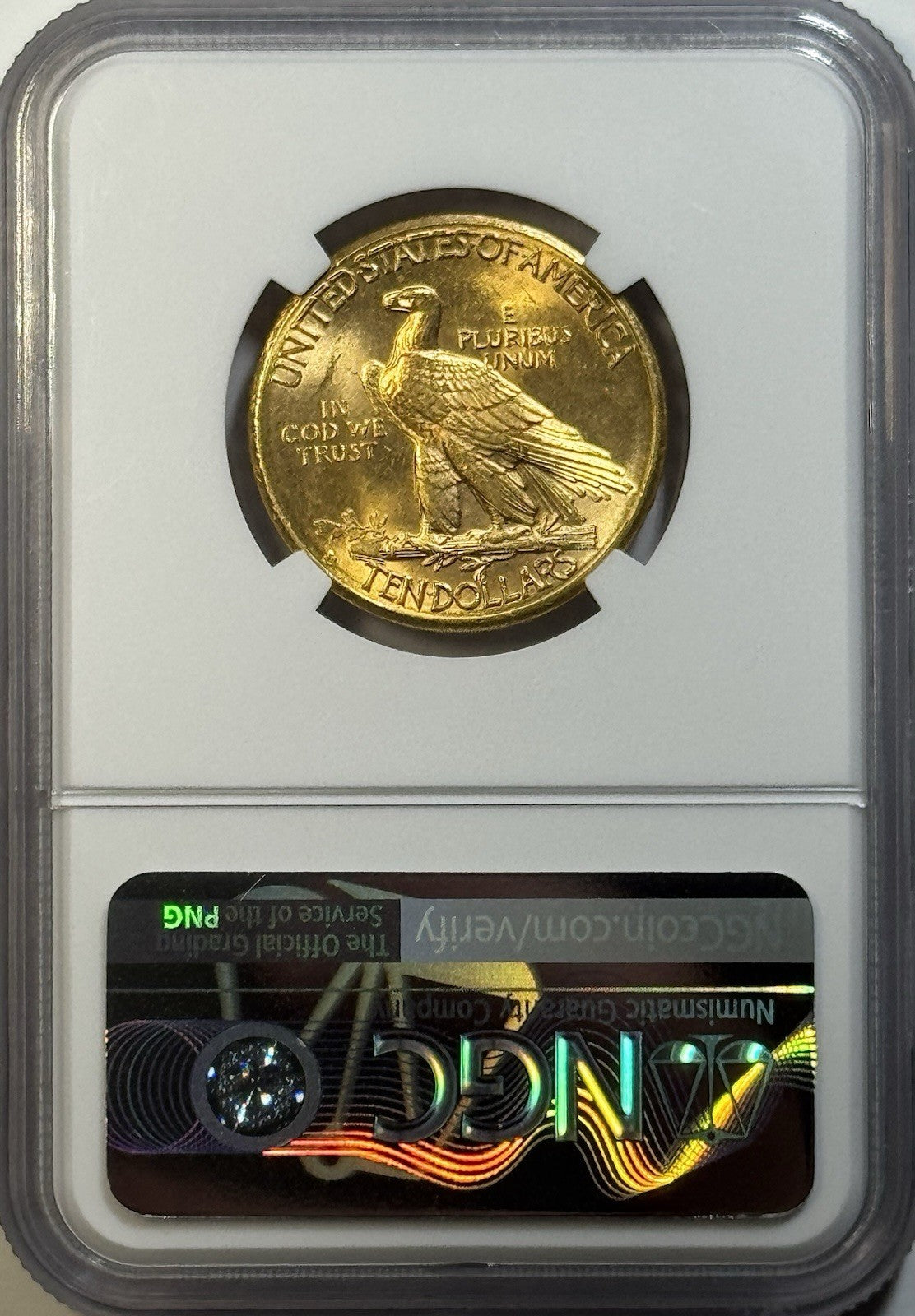 1910-D $10 Indian Head Gold Eagle NGC MS62 Mint State Gold | Denver Issue