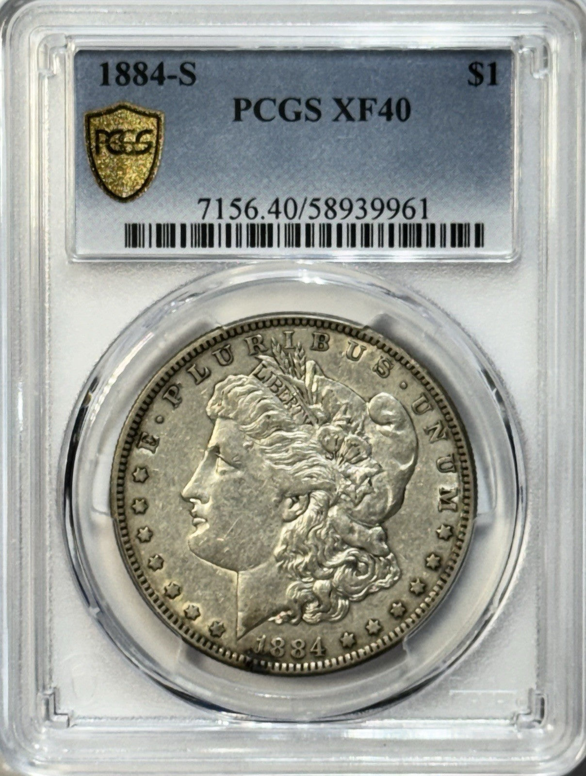 1884-S Morgan Dollar - PCGS XF40 Gold Shield Better Date Silver $1 San Francisco