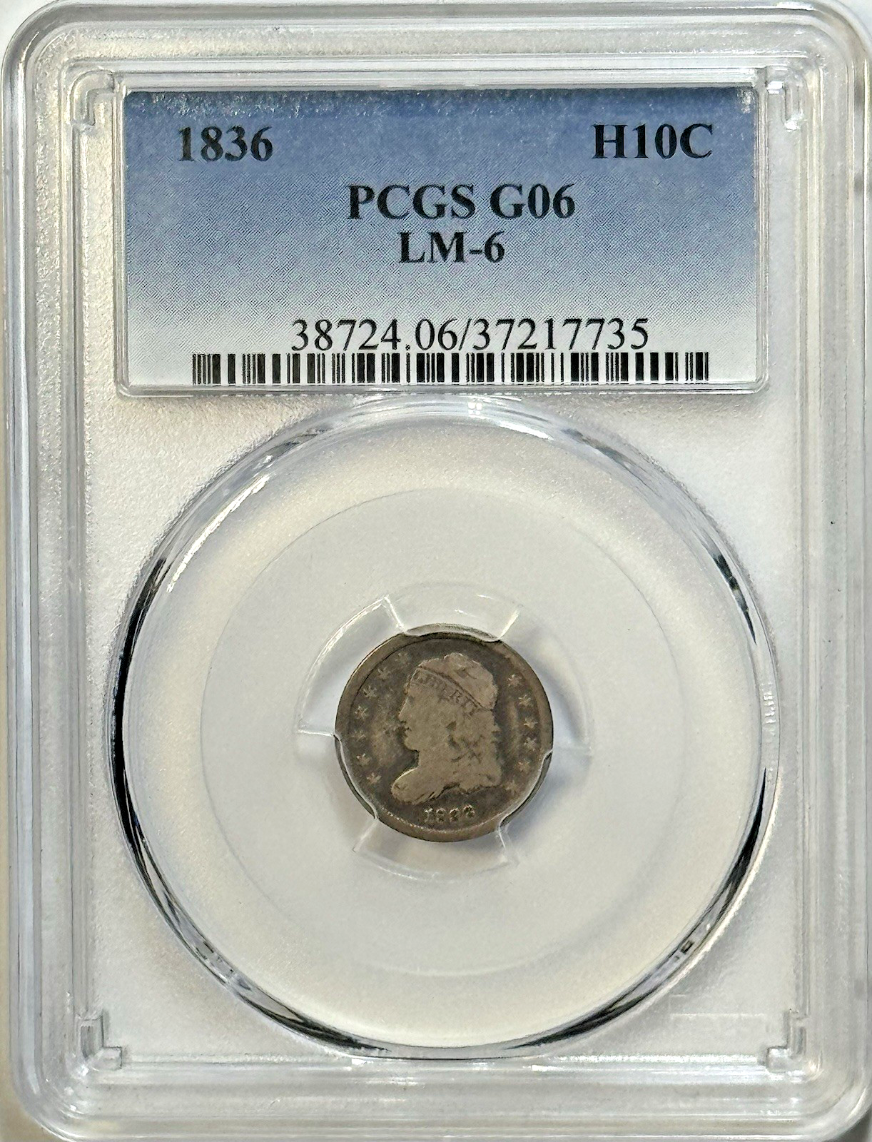 1836 Capped Bust Half Dime PCGS G06 LM-6 O-101 Early U.S. Silver Type Coin