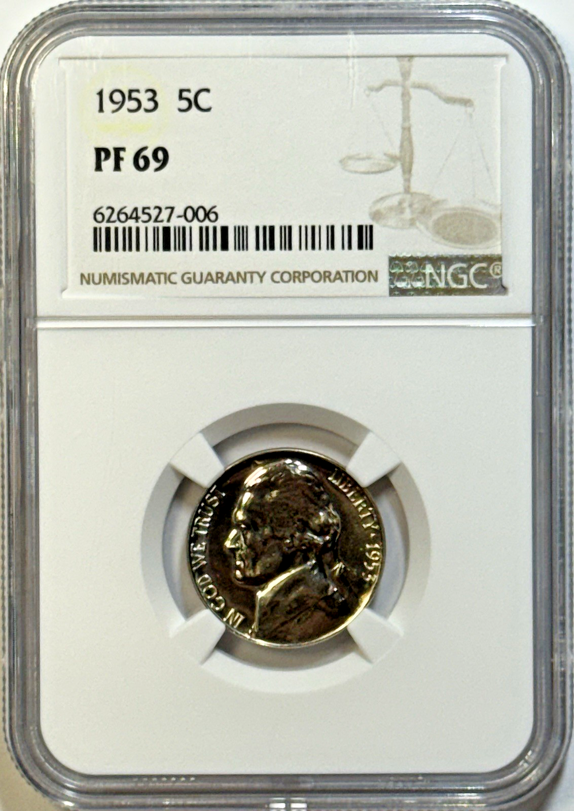 1953 Jefferson Nickel - NGC PF69 Stunning Proof - Sharp Detail, High Grade!