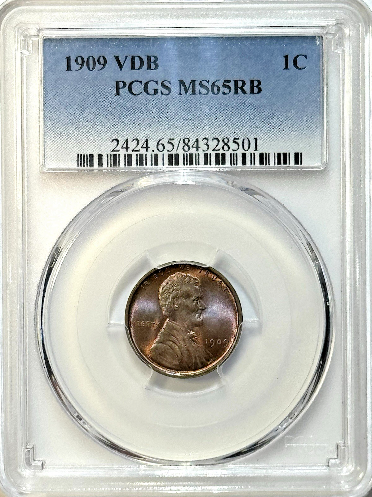 1909 VDB Lincoln Wheat Cent - PCGS MS65RB - Original Red Brown Better Eye Appeal
