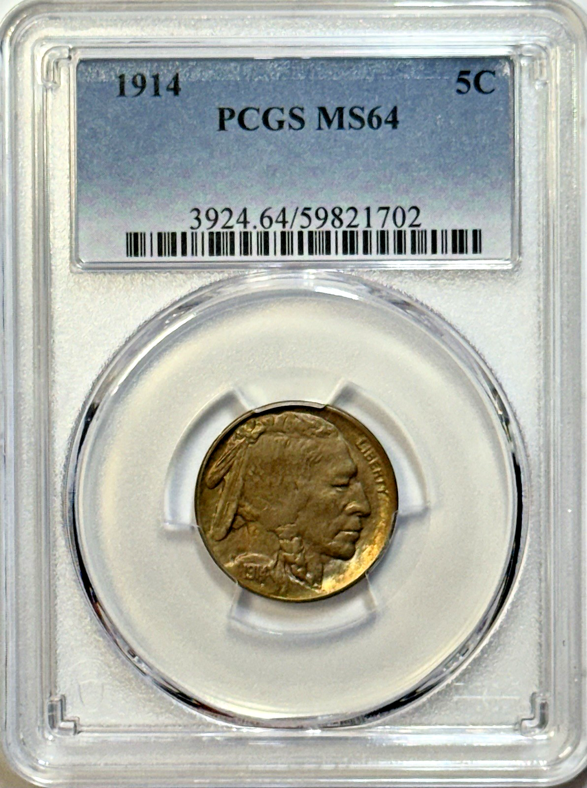1914 Buffalo Nickel – PCGS MS64 - Beautifully Toned Gem, Standout Eye Appeal!