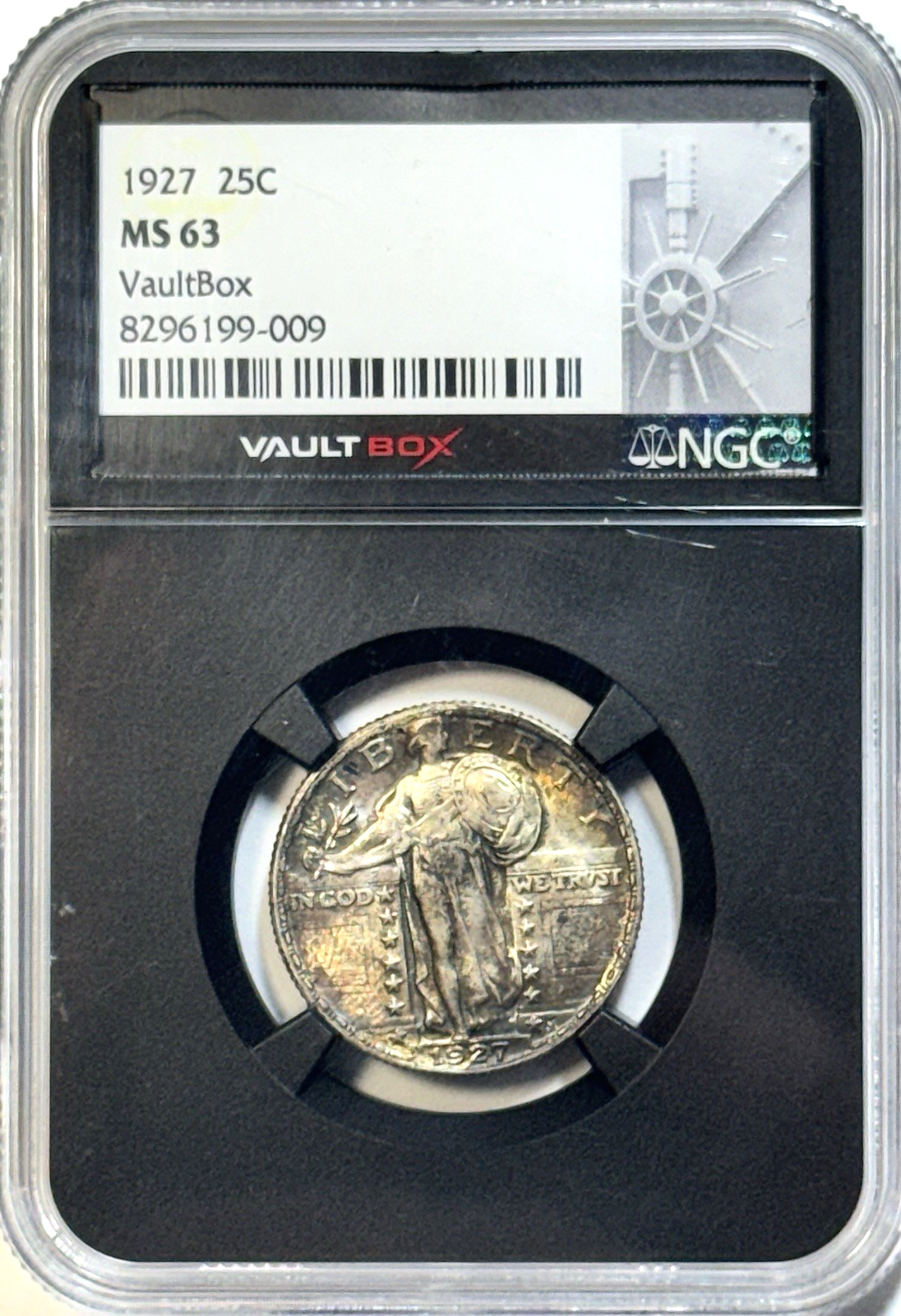 1927 Standing Liberty Quarter NGC MS63 — BEAUTIFUL TONING • EYE CATCHER!