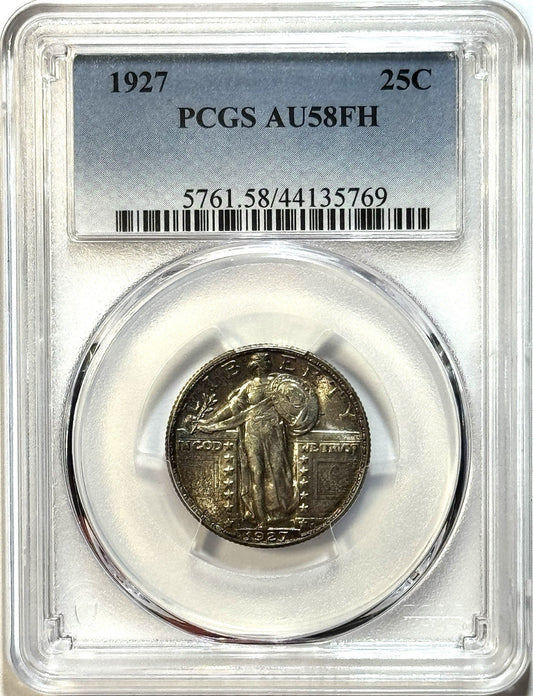 1927 Standing Liberty Quarter PCGS AU58 FH Full Head 25C Philadelphia 90% Silver