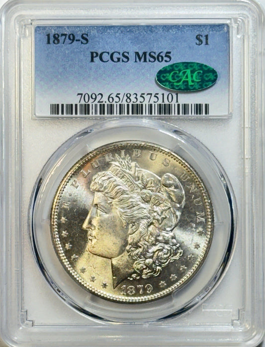 1879-S Morgan Silver Dollar — PCGS/CAC MS65 — BEAUTIFUL PREMIUM EYE APPEAL!